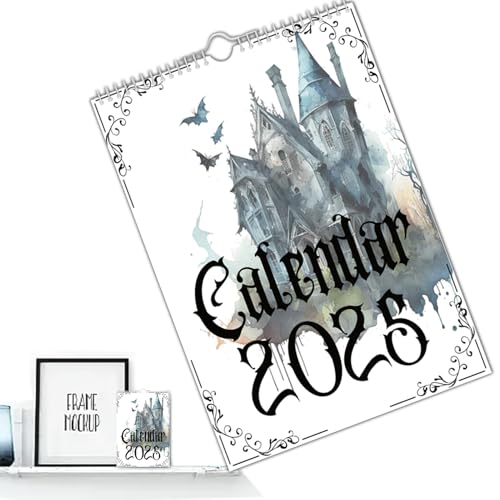 Calendario da parete 2025, calendario familiare mensile castello 12 , agenda gotica , per organizzazione vacanza, pianificazione familiare, casa, scuola