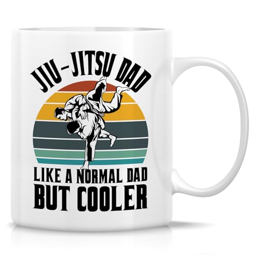 Retreez Funny Jiu-Jitsu Dad Mug - Cool Dad - 11 Oz Ceramic Coffee or Tea Cup - Humorous Gift for BJJ Enthusiasts and Martial Arts Fathers - Father's Day Gift, Birthdays and Appreciation Gift For Dad