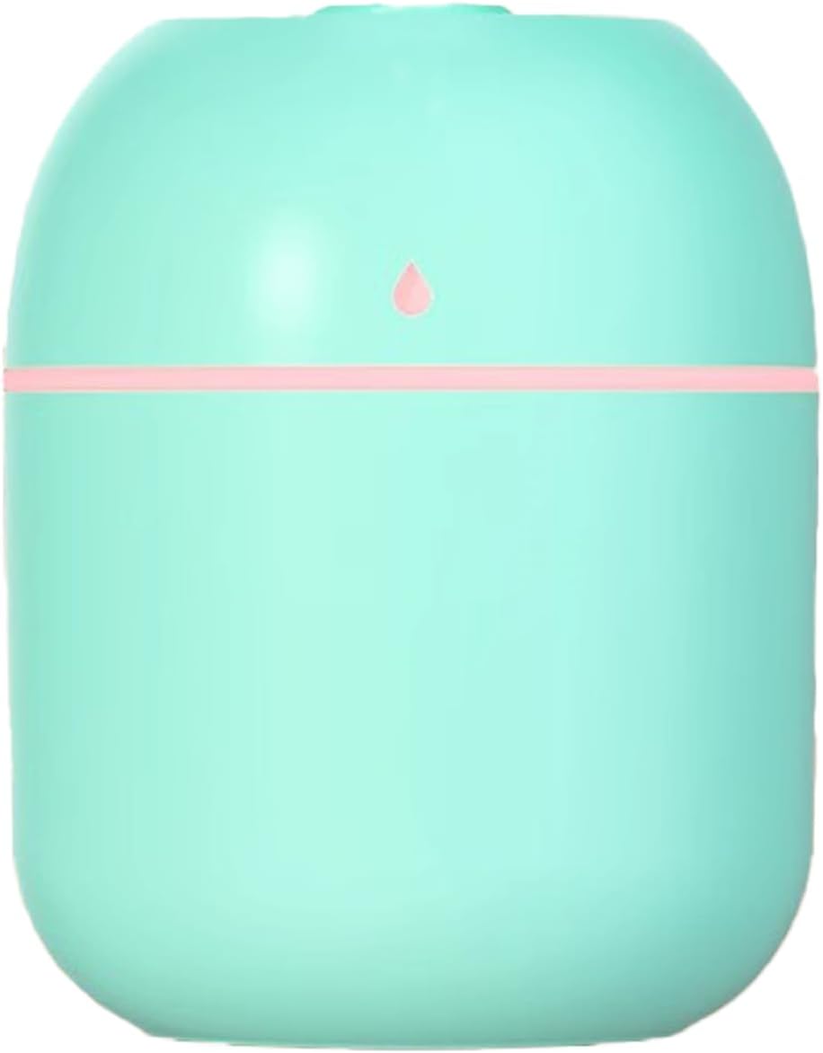 Mini humidificador portátil, pequeño humidificador de niebla fría, escritorio personal, alimentado por USB, súper silencioso para viajes, coche, oficina, dormitorio de bebé, luz nocturna, 2 modos de niebla, apagado automático (azul)