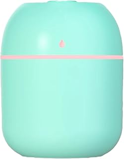 Portable Mini Humidifier Small Cool Mist Humidifier Personal Desktop USB Powered Super Quiet for Travel Car,Office,Baby Bedroom, Night Light, 2 Mist Modes, Auto Shut-off (blue)