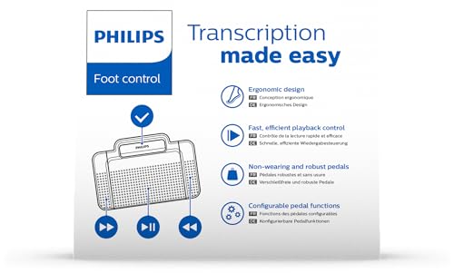 Philips Controle de Pé com 4 Pedais ACC2330 para Sistemas Digitais - Ditado Profissional com Control