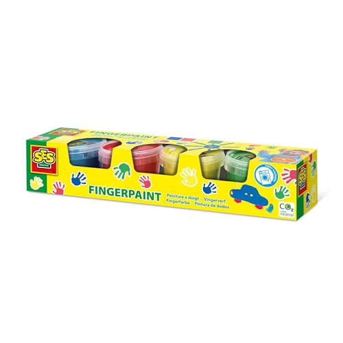 SES Creative 00391 Fingerfarbe Basic 4 x 110 ml, diverse Farben, 440 Milliliter