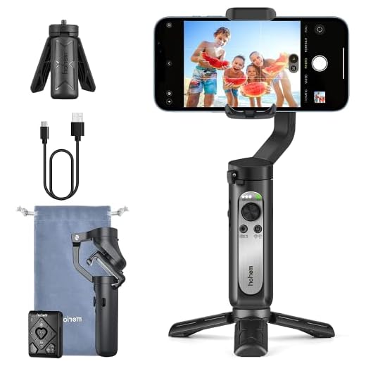 Hohem iSteady X2 - Stabilisateur Smartphone avec Télécommande Bluetooth, Contrôle à Distance de 10m et Suivi Intelligent, Gimbal Stabilisateur Téléphone 3 Axes Pliable pour iPhone/Samsung/Huawei