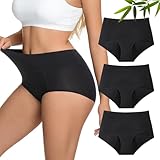 Chicloop Period Underwear for Women Heavy Flow, Extra High Waist Strong Absorbency Leakproof Postpartum Menstrual Panty Brief 3 Pack