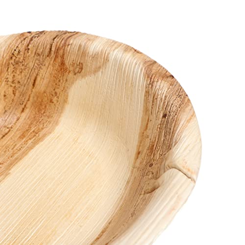 ECO Leaf 25 Disposable Palm Leaf Round Bowls, 5" (12cm), 250ml (8oz), Compostable, Eco-Friendly - Image 3