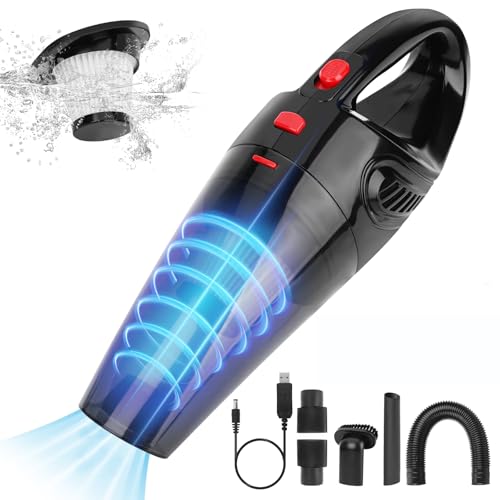 UXWEN Aspirabriciole Senza Fili, Aspirapolvere Auto, Potente Aspirazione da 120 W, Mini Aspirabriciole Portatile Auto per Casa, Auto, Ufficio
