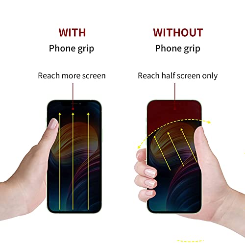 YINGMORE Phone Grip Strap Holder Silicone Gripper for Back of Phone Finger Holder for Hand, Compatible with iPhone, Samsung, Android Smart Phone, 2pcs Black/Orange