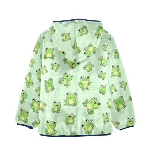 Cute Green Frogs Toddler Boy Comfy Warm Sweatshirt Jacket with Polar Fleece Lining 3T2