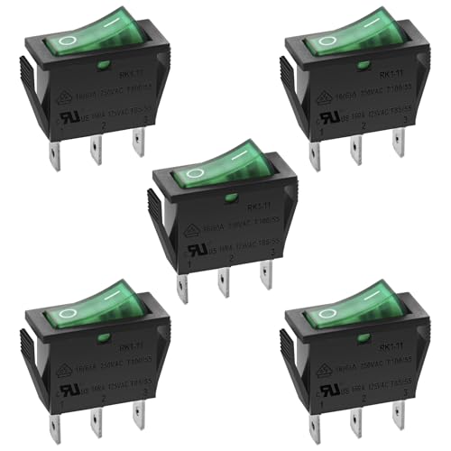 Heschen 5 x Wippschalter 16A grünes Licht