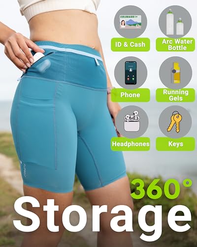 FlipBelt Women’s Air Compression Shorts – Lightweight, Moisture-Wicking with Built-in Phone Pocket – USA Small Business4