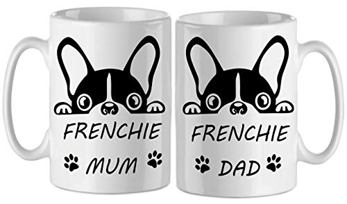 bubbleshirt Set di tazze Mug Bulldog Francese Doppia Frenckie Mum e frenckie Dad - Mamma e papà - Bulldog Francese - Idea Regalo