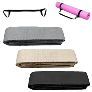 Yoga Mat Strap, 3Pcs Yoga Mat Carrying Strap Sling, Non Slip Exercise Mats Holder Multifunctional Portable Exercise Mats Carry Straps for All Mat Sizes(Black/Gray/White)