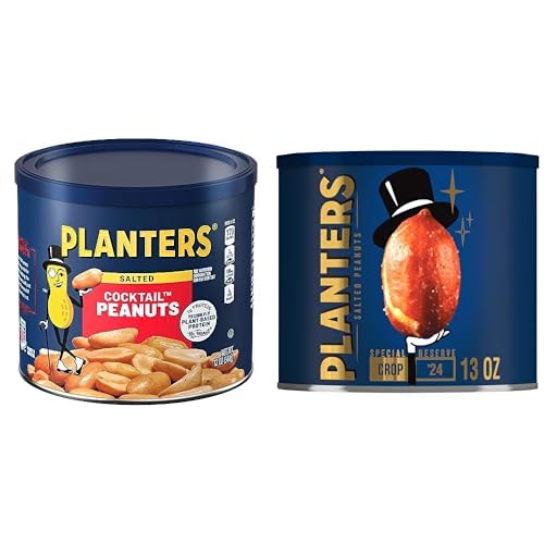PLANTERS Salted Cocktail Peanuts 12oz + PLANTERS Special Reserve Peanuts, 13oz