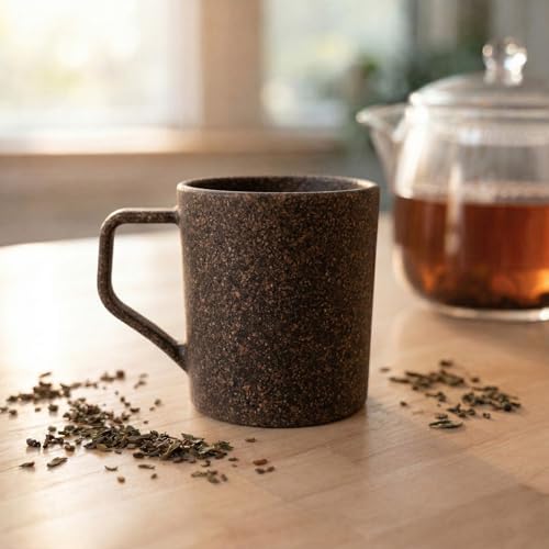 Image of Coffee Mug Set Made with Rice Husk & Bio Composite Material | TurtleBrew Coffee Mug Travel | Microwave & Dishwasher Safe (FiberMaximus, 200 ml Pack of 6)