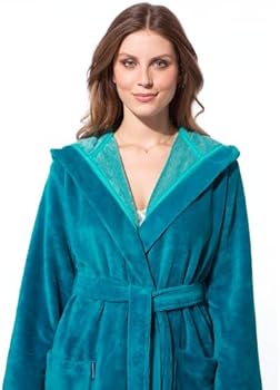 Morgenstern dames badstof ochtendjas met capuchon