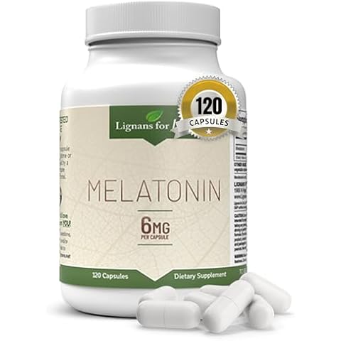 Lignans For Life Melatonin for Dogs & People, 6mg - 120 Capsules - Dog Melatonin Capsules - Lignans and Melatonin for Dogs - Pet Melatonin Dogs - Melatonin Dog Treats - Vitamins for Overall Health Cover
