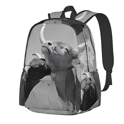 Sac à dos grande capacité motif animal noir - Confort léger pour enfants