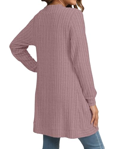 Image of YSYOKOW Cardigan Sweaters for Women Long Sleeve Open Front with Pockets | Long Cardigans for Women Lightweight Soft Casual Dressy Loose Fit Cardigan Sweater with Pockets for Work and Office