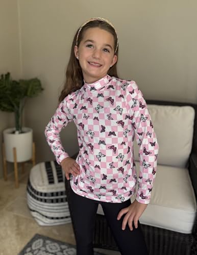 Image of Arshiner Girls Long Sleeve Mock Turtleneck Shirts Slim Fit Base Layer Top