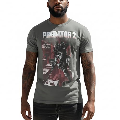 Predator Shirt - Vintage 90s Sci-Fi Horror Graphic Tee - City Hunter Movie Poster T-Shirt - Heavyweight Streetwear Top Pepper