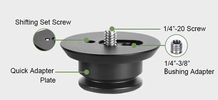 Sunwayfoto 60mm QAP-60G Quick Link QR Plate Tripod Ball Head Quick Release Mount Set