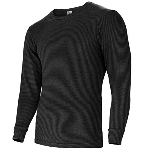 noorsk sous-vêtement Thermique Homme  Extra Chaud et Doux avec Motif Ringel XXL Anthracite