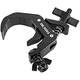 Plugger 50CL100BK - TÜV-schwarzer Klemmhaken für Stange Ø40-58 mm - 100 kg Tragkraft - Projektor- & Bühnenbefestigung - mit Schmetterlingsbefestigung & Nylstop-Mutter - DJ & Event Zubehör