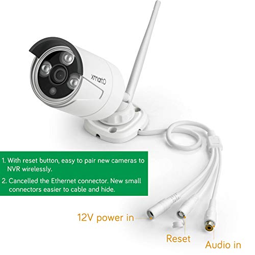 XMARTO Wireless Security Camera System Outdoor, 4pc 960p 1.3MP Night Vision WiFi Surveillance Camera for Home Security, Support Audio, 1080p NVR (Built-in Router, Auto Pair, Mobile View, 1TB HDD) - Thumbnail 6