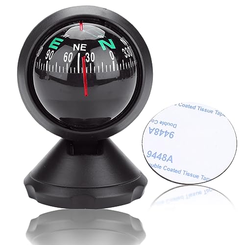 Digital Marine Compass, Car Compass, Black Electronic Adjustable Military Ball Compass Night Vision Compass For Car Marine Boat Ship #TOP13