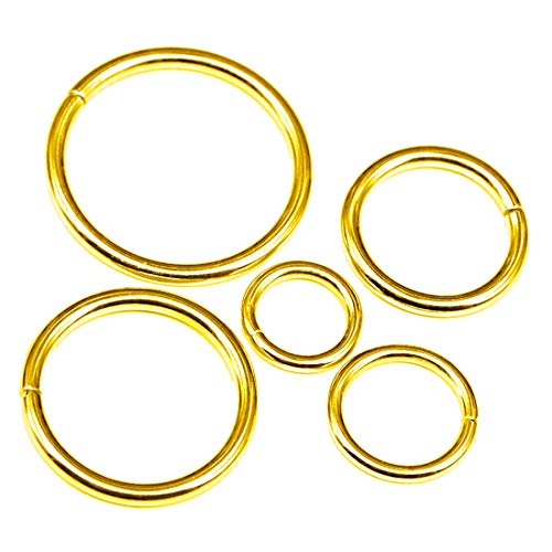 Swpeet 50pcs or jaune combiné Multi - usage métal o - ring pour Hardware Bag anneaux accessoires de bricolage à la main - 15mm, 19mm, 25mm, 32mm, 38mm