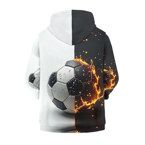 Soccer Ball Theme Boys Zip Up Hoodie Comfy Long Sleeve with Pockets Casual Kid Hooded Sweatshirts 8-16 Years2