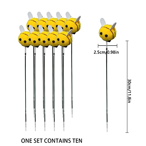 Bee Garden Stakes Decor, Yard Art Ornaments Front Yard Art Stick Floral Picks, Bumble Bees Garden Stakes, Spring Bees Garden Stakes Outdoor Lawn Pathway Stake, Decorative Garden Stake (10Pcs) #TOP2