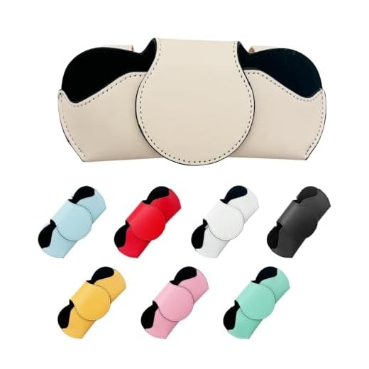Yourkar Car Visor Sunglasses Holder, Automotive Magnetic Leather Glasses Case, Eyeglasses Holder Protective Clip for Most Cars Trucks SUVs, Universal Interior Car Accessories (Beige)