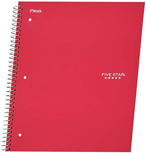 Five Star Spiral Notebook, 1 Subject, College Ruled Paper, 100 Sheets, 11
