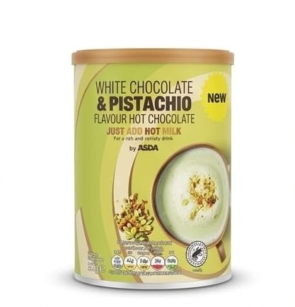 ASDA White Chocolate & Pistachio Flavour Hot Chocolate, Just Add Hot Milk, By febora, Rich and Variety Drink, 350G-image-20