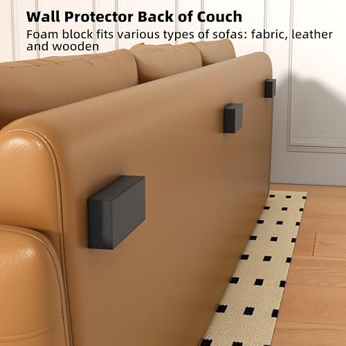 Image of Furniture Wall Protectors, IPEROT 23Pcs EVA Foam Headboard Stoppers for Wall, Bed Stoppers for Headboard, 10Pcs (20mm Thick)+13Pcs (3mm Thick) Couch Wall Protector, Black Headboard Bumper