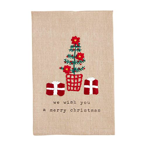 Serviette de Noël Mud Pie broderie arbre de qualité supérieure 35,6 x 53,3 cm