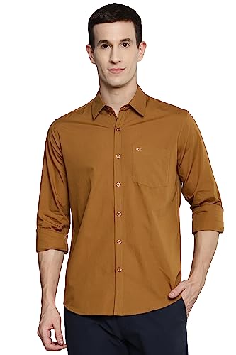Image of Allen Cooper Solid Shirts for Men - 100% Cotton Comfort Fit Casual and Formal Shirt - Breathable, Soft, Classic Style (Multiple Colors)