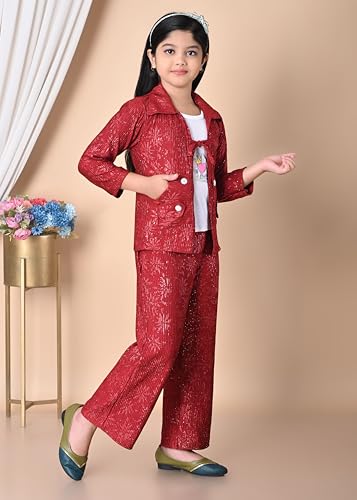 Image of Girls Sparkly Corduroy Co-ord Set, Jacket and Pants, Outfit, Formal Occasion Dress