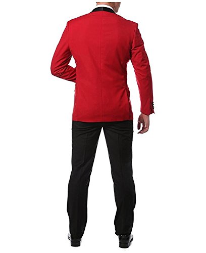 Men's Red Jacket Black Pants Suits 2 Pieces Wedding Suits for Men Groom Tuxedos Party Suit2
