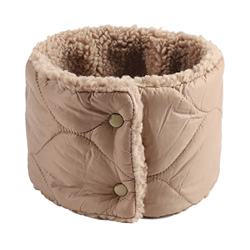 PAIDAXING Bufandas gruesas para mujer, forro de lana sintética, calentador de cuello, casual, color sólido, con botones, unisex, invierno, exterior, resistente al viento, protector de cuello para