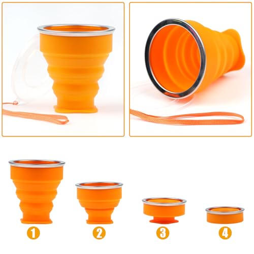 Tasse de camping pliable réutilisable avec couvercles pour randonnée - 5