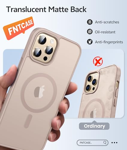 Image of FNTCASE for iPhone 12 Pro Max Case: [Compatible with Magsafe] Translucent Matte Magnetic Phone Cover - Military Grade Drop Protection Shockproof Protective Cases - Desert Gold