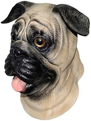 The Rubber Plantation TM 619219293464 Pug Dog Latex Mask Canine Animal Halloween Pet Fancy Dress Costume Accessory, Unisex-Adult, One Size