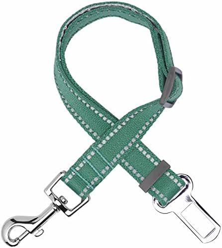 Amazon Brand - Umi Classic Solid Color Adjustable Dog Seat Belt Tether, Pink, Durable Safety Car Vehicle Seatbelts Leads Use with Harness