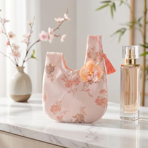2pcs Japanese Knot Pouches bolso de mano floral miniatura 3