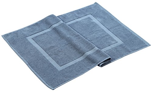Hillfair 900 Gsm-Hotel-Spa Tub-Shower Bath Mat Floor Mat - (2 Pack, Blue, 21 Inch By 34 Inch) - 100% Ringspun Cotton Bath Mat/Bath Rugs,Machine Washable Cotton Bath Mats - Terry Bath Mats/Rugs #TOP4