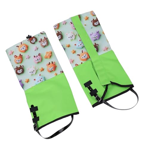 Fafeims Polainas de Nieve para Niños, Duraderas, Impermeables, Ajustables, para Senderismo, esquí Al Aire, Tela Oxford 300D, Tira Antideslizante, Polainas de Dibujos Animados para Niñas (#1)