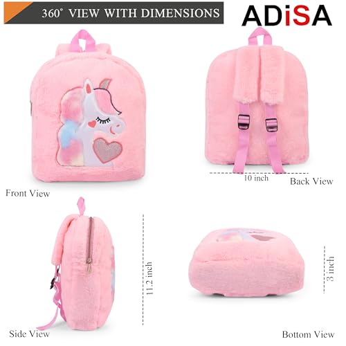 Image of ADISA Kids Backpack Toddler Bag Back Pack Plush Cartoon for Girls and Boys 1-5 Years