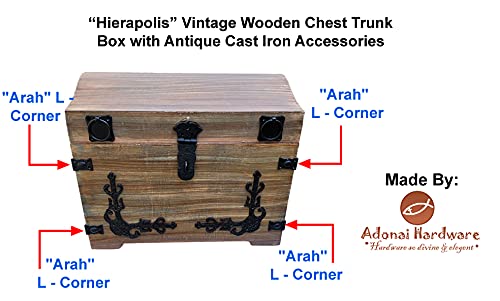 Miniatura 7 de Adonai Hardware "Arah" - Esquina en L de hierro antiguo negro (suministrado como 16 piezas por paquete) - Recubrimiento de polvo negro